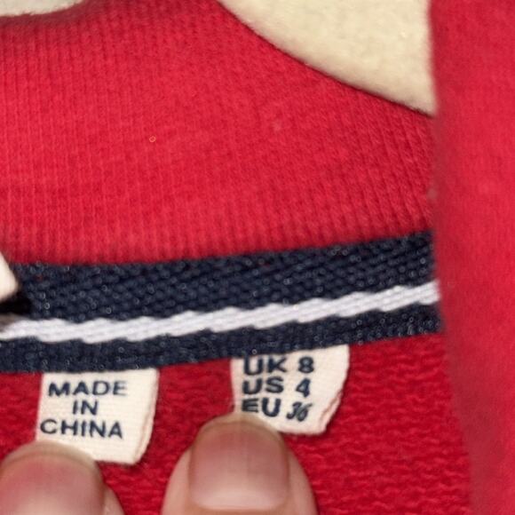 Superdry Women’s Graphic Boxy Hooded Cropped red Sweatshirt - Picture 3 of 7